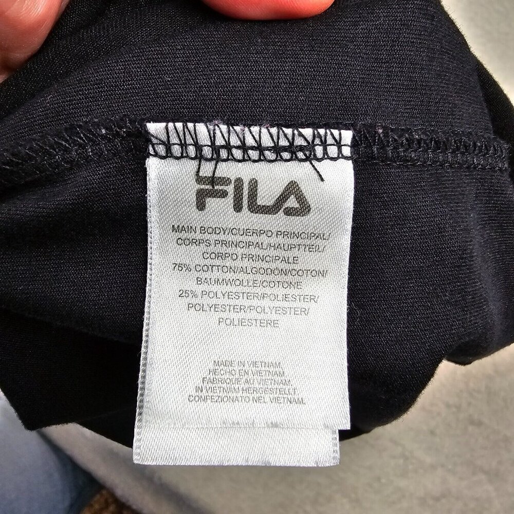Fila Shirt Mens Medium Black Graphic Tee Tshirt Be Different Hip Hop Skater - Picture 11 of 14